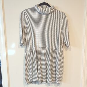 Motherhood Maternity Gray and White Striped Top